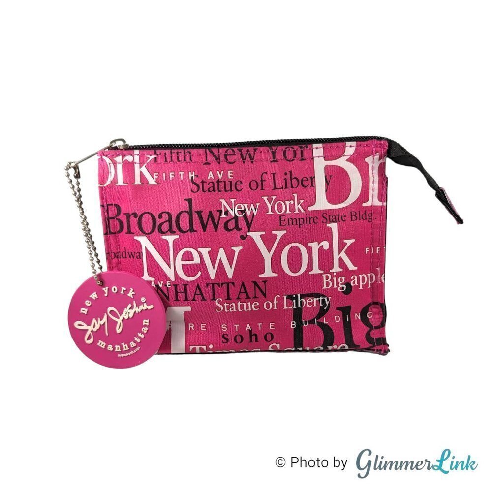 Jay Joshua NY Pink Black White Cosmetic Pouch Bag - Picture 2 of 10